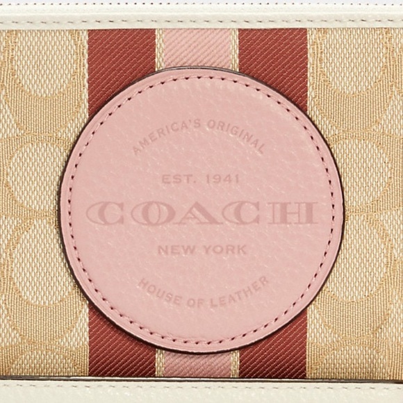 NWT COACH Dempsey Large Phone Wallet Signature Jacquard With Stripe & Patch - Picture 4 of 16